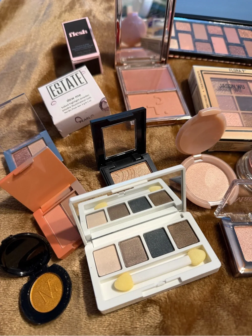 Assorted Neutral & Rosy Eyeshadows/highlighter/Blushes - Mixed Brands